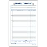 Adams Weekly Time Cards, 1-Sided, 4.25 x 6.75 Inches, White Index Bristol Paper, 100 Cards Per Pack (9616ABF)