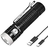 ThruNite T2 LED Rechargeable Flashlight, High 3757 Lumens, High-Performance XHP70 CoolWhite LED, USB Type C Fast Charging Bri