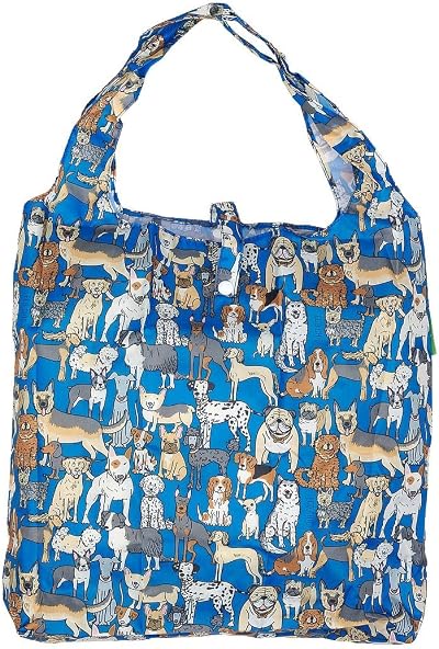 ECO CHIC Eco Chic Lightweight Foldable Reusable Bag Dogs Blue 12L 15kg