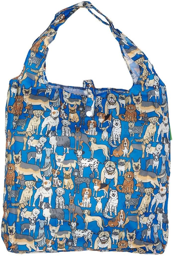 ECO CHIC Eco Chic Lightweight Foldable Reusable Bag Dogs Blue 12L 15kg