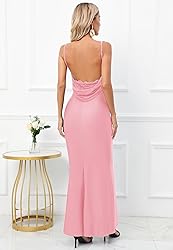 Capuffy Women Drape Neck Formal Maxi Dresses Lace