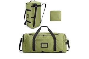 BAGSAMRT 60L Foldable Duffle Bag for Travel, Large Travel Duffel Bag for Men, 4 in 1 Travel Backpack, Carry on Weekender Bag,