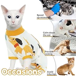 Bonaweite Cat Recovery Suit Kitten Onesie for Cats