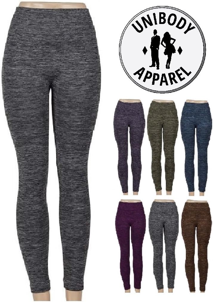 Unibody Apparel Fleece Lined Space Dye 2 Tone Leggings โ Available In Plus Size