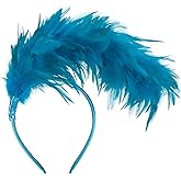 GHGMAO 1920s Feather Fascinator Headband for Women Kentucky Derby Headpiece Fascinator Hats for Cocktail Wedding Tea Party