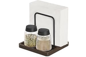 Mkono Napkin Holder for Table Farmhouse Wooden Napkin Dispenser Rustic Paper Napkin Storage for Kitchen Dining Room Coffee Ba