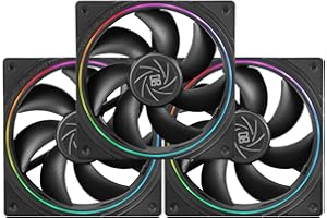 Thermalright TL-S12 CPU Fan 120mm Case Cooler Fan Comes with ARGB Lighting Effect,PC PWM Silent Computer Fan with 1500RPM Speed, CPU Cooling Fan Black(Black,3-Pack)