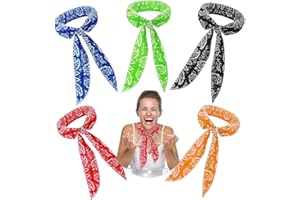 Jindizi 5 Pack Cooling Neck Wrap,Cooling Scarf Towel for Fast Cooling Relief and Long Lasting Relief Cool,for Man and Women,I
