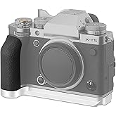 Haoge XT5 Handgrip L-Shape Grip for Fujifilm X-T5 Camera Accessories,Silver | Ergonomic Silicone Side Handle, Quick Release Plate for Arca, with 1/4"-20 holes, Fits Camera Body Snugly, Lightweight