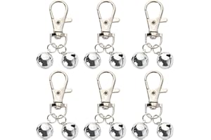 GIOCOCO 6 Pcs Bell for Dog Collar,Bells for Dog Collar,with Heavy Duty Snaps Dogs Bell Collar,Sliver Bells for Tracking and Training Suitable for Dogs and Cats
