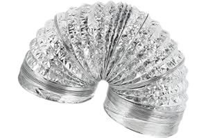 TOVINANNA Double-Layer Flexible Aluminum Foil Vent Hose 2-Inch X 2 Meters Telescopic Air Duct for Dryer and