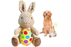 Wunive Dog Toys Easter Rabbit Egg Plush Dog Toy Puppy Dog Squeaky Toys Small Dog Toy Stuffed Animal Dog Plush Toys for Small Medium Large Dogs
