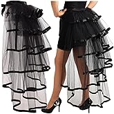 Victorian Steampunk Bustle Skirt 6 Layered Tie-on Belt Tulle Tutu Overskirt