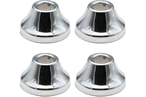 safycaby 4 PCS Tapered Flange Cover Stainless Steel Deep Pipe Cover Pipe Wall Cover for 1/2Inch Copper PEX Water Pipe (1/2Inch)