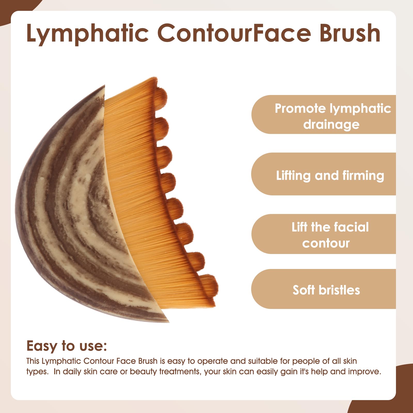 2 PCS Lymphatic Contour Face Brush, Loving Care Massager, Tightening & Lifting Lymphatic Drainage Face Brush, Relexing Facial Brush