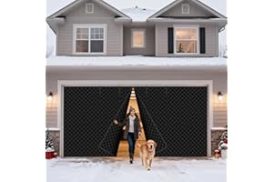 Oiyeefo Winter Garage Door Screen,16 x 7Ft Garage Door Insulation Kit 2 Car, Magnetic Thermal Insulated Garage Cover Curtain,Heavy Duty Garage Privacy Screen, Weatherproof Soundproof, Blackout
