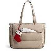 BAGSMART Tote Bag for Women, 22L Puffer Gym Bag for 40oz Tumbler, Work Tote Handbag for Travel Yoga College