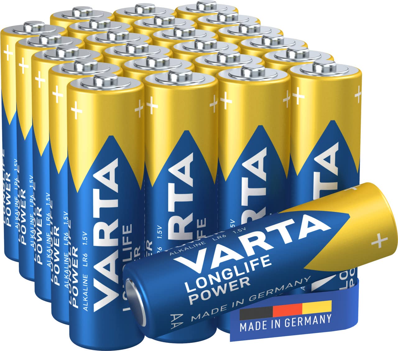 VARTA Longlife Power AA Mignon LR06 Alkaline Battery (24-Pack) - Made in Germany - Ideal for Toys, Torches, Controllers and Other Battery-Powered Devices