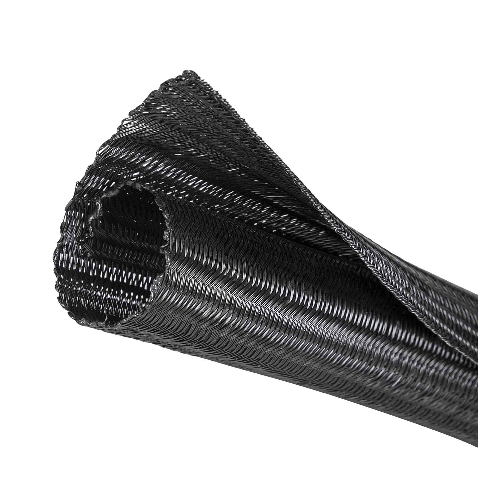 Yecaye 26ft - 1/2 inch Cable Management Sleeves, Cord Protector Wire Loom Tubing, Split Cable Sleeve for Wire, USB Cable and Audio Video Cable – Protect Pet from Chewing Cords - Black