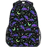 MNSRUU Student School Bag Magic Galaxy Bat Backpack for Girls Boys College Bookbag Laptop Rucksack Travel Backpack for Adult Teen Casual Daypack