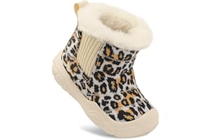 SCURTAIN Baby Boy Girl Winter Shoes Warm Slip On Snow Boots Infant Comfortable Water Resistance Indoor Outdoor Shoes for First Walkers Lightweight Toddler Fur Slippers