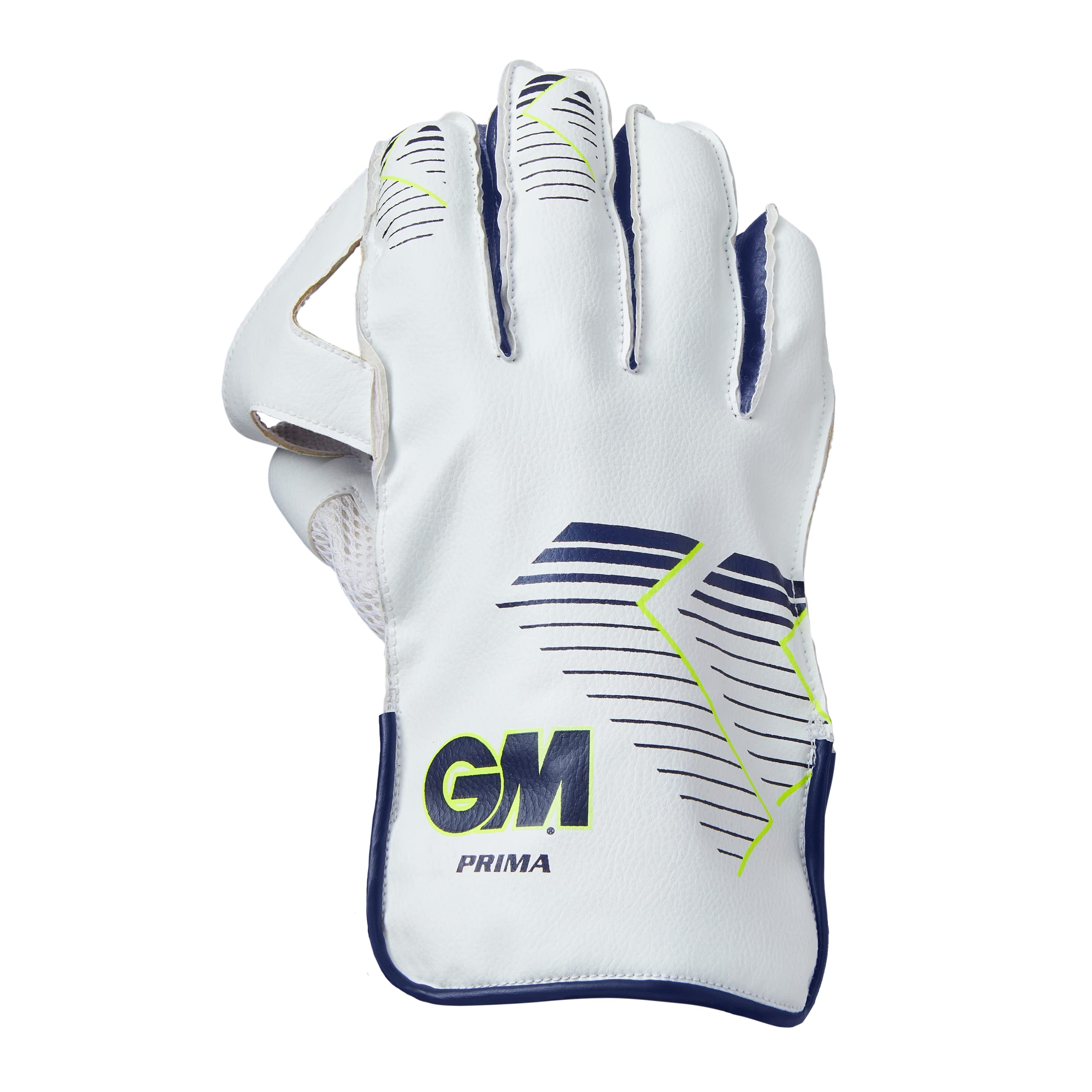 Gunn & Moore GM | Cricket Wicket-Keeper Keeping Protective Gloves | Amazon Exclusive | Prima | Fluro Yellow/Blue | Junior | 1 Pair
