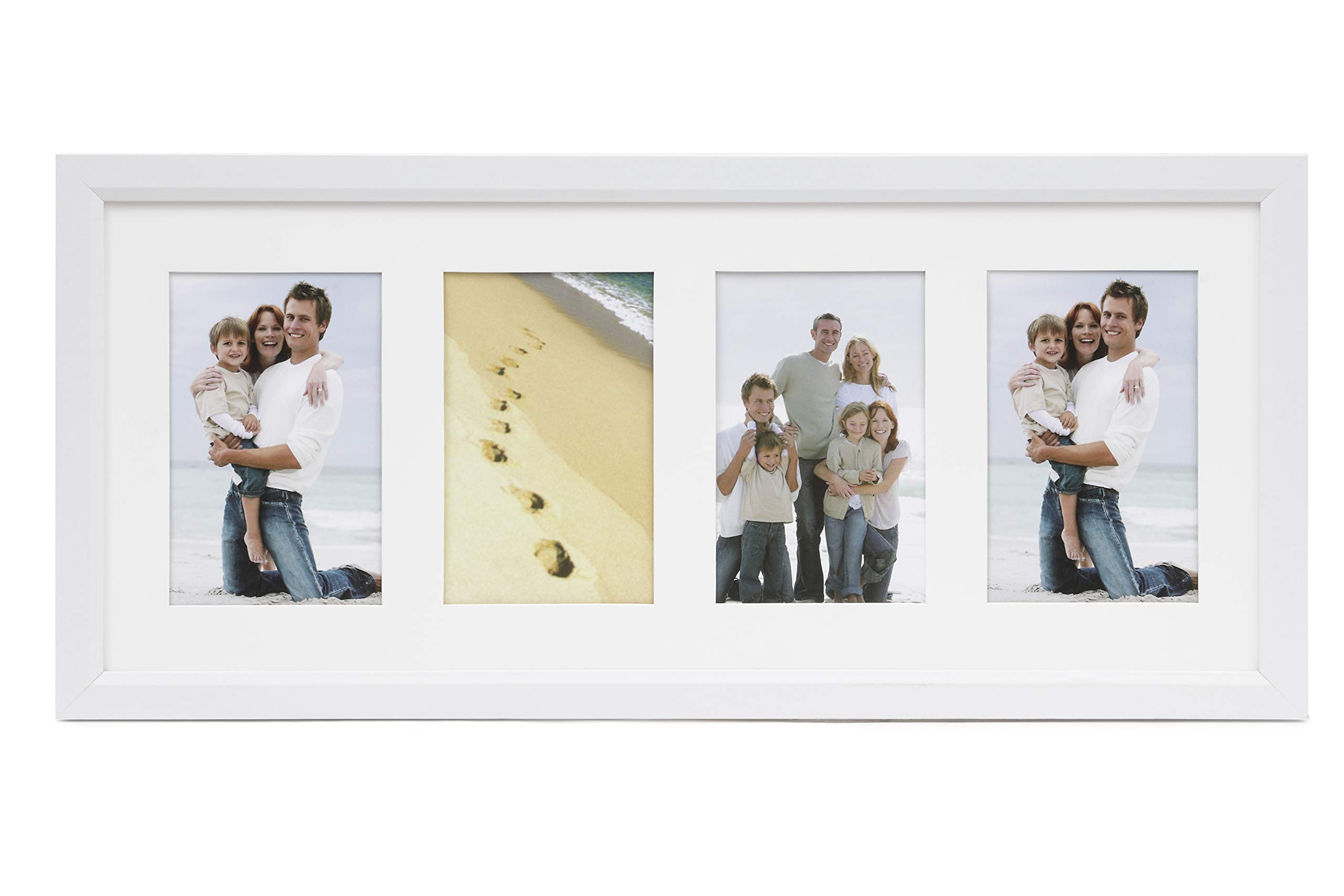 ARPAN MDF 4, Multi Aperture Modern Photo Picture Frame with Mount, White