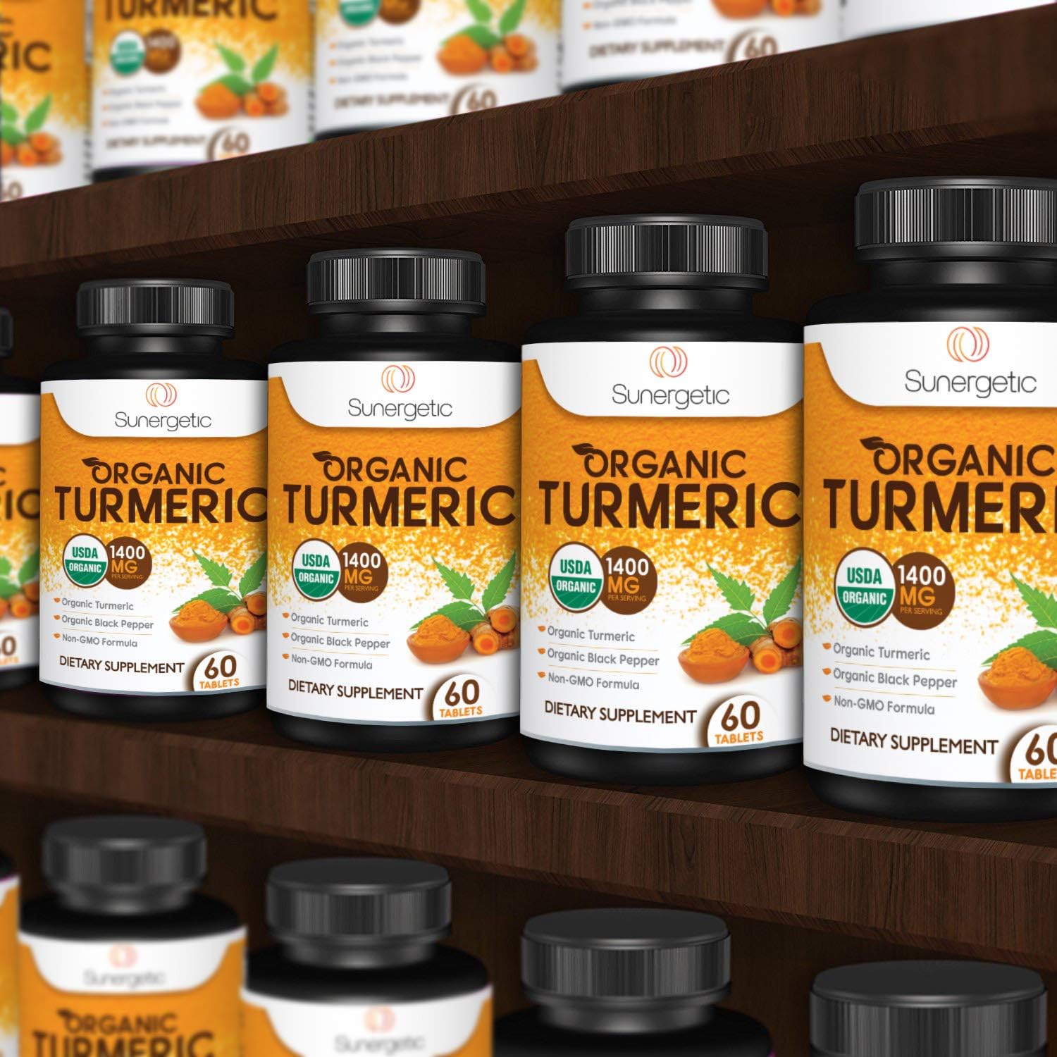 USDA Certified Organic Turmeric Supplement – Includes Organic Turmeric & Organic Black Pepper – 1,400mg of Turmeric per Serving – 60 Turmeric Tablets: Health & Personal Care