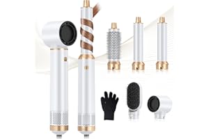 TRYLATER 5 in 1 Hair Dryer Brush, Negative Ion Blow Dryer Brush Set Upgrade Hot Air Brush Air Styler Curling Wrap Air Curler, Curling Iron Hair Styling Tools As A Gift for Straight/Curl/Drying/Smoothing