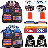 POKONBOY 2 Sets Tactical Vest Kits Compatible with Nerf Guns N-Strike Elite Series