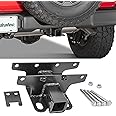 Quadratec Premium 2” Receiver Hitch - Fits Jeep Wrangler 2018-2022 JL 2-Door & JL 4-Door Unlimited - 3500-lb Tow Rating, 350-lb Tongue Rating - Thick Welded E-Coated Carbon Steel