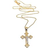 Cross Necklace 17.2 Inches Beautiful Silver Plated Jesus Pendant