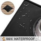MateeyLife Cat Food Mat Anti-Slip Silicone Waterproof 46x30cm Black view 4