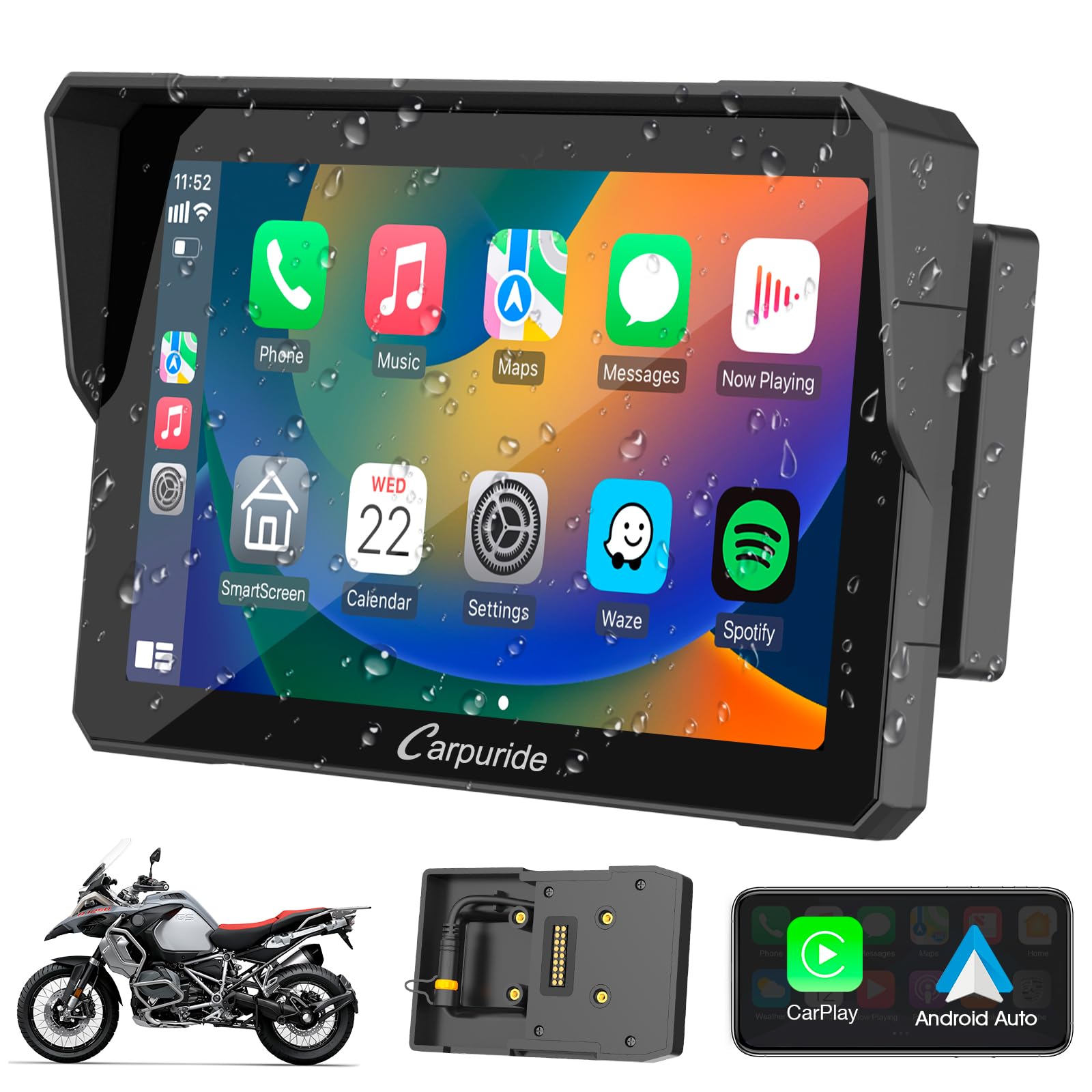 Carpuride W702B 7 para motocicleta BMW R1200GS R1250GS S1000XR
