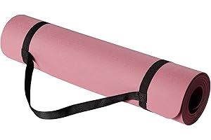 Amazon Basics 1/4 Inch Thick TPE Exercise Yoga Mat with Carrying Strap