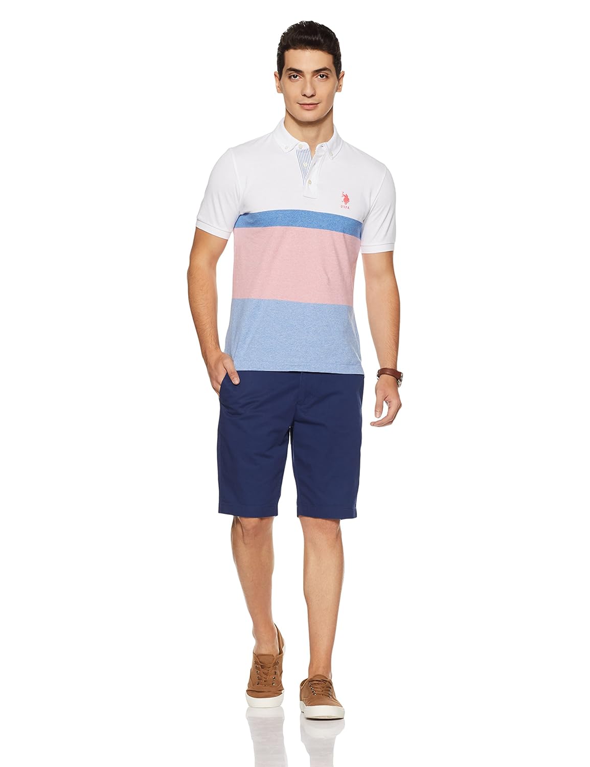 us polo association men's striped regular fit polo