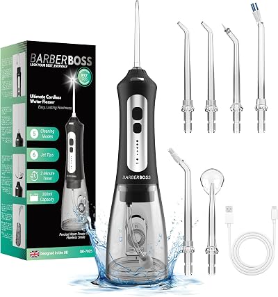 Water Flosser Portable Oral Irrigator 5 Modes 300ML Tank Black