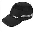 Lightweight Safety Bump Cap - Breathable Baseball Style Protective Hat with Reflective Stripes