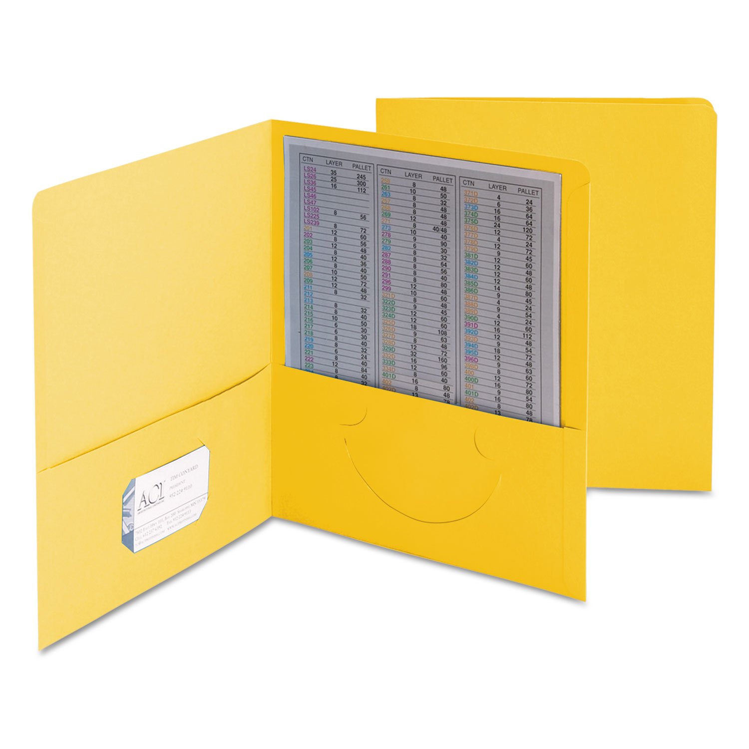 Smead Two-Pocket Heavyweight Folder, Letter Size, Yellow, 25 per Box (87862)