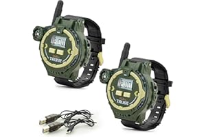 GANTAN Rechargeable Walkie Talkie for Kids, Two-Way Radio Walky Talky with Flashlight Children Outdoor Game Interphone Toy Game and Gifts for Boy and Girl Age 4 to 12 (2×Green)
