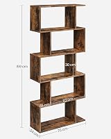VASAGLE 5-Tier Bookcase 24 x 90 x 159 cm Rustic Brown LBC416K01 view 3