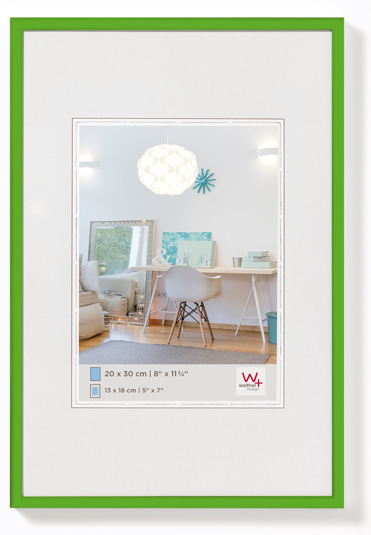 walther design Bilderrahmen grasgrün 30 x 45 cm New Lifestyle Kunststoffrahmen KV045K