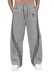 GORGLITTER Men's Baggy Wide Leg Sweatpants Y2K
