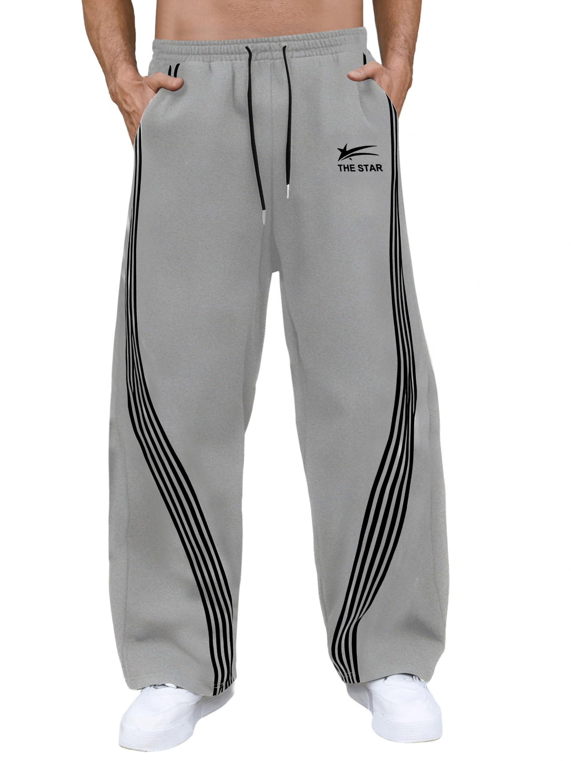 GORGLITTER Men's Baggy Wide Leg Sweatpants Y2K