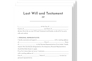 HERZII PRINTS Last Will and Testament kit 2025, Simple Will Forms - Blank Legal Last Will Testament Forms, Do It Yourself Legal Will Kit - End of Life Planning Kit - 3 Blank Forms, Guide, & Envelopes