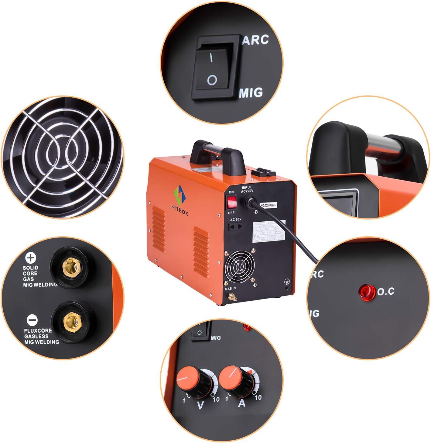 HITBOX New Arrival Mig Welder MIG TIG ARC Welding Machine Gas Gasless Welder 220V Mig Welding Machine 3 in 1 MIG250 - - 