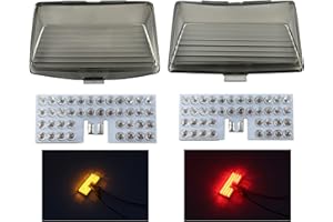 Akmties Motorcycle Front Rear Fender Tip LED Light Kit Brake light for Electra Glide Classic Electra Glide Touring Tour Ultra Limited FLHTC Road King (Red+Amber)