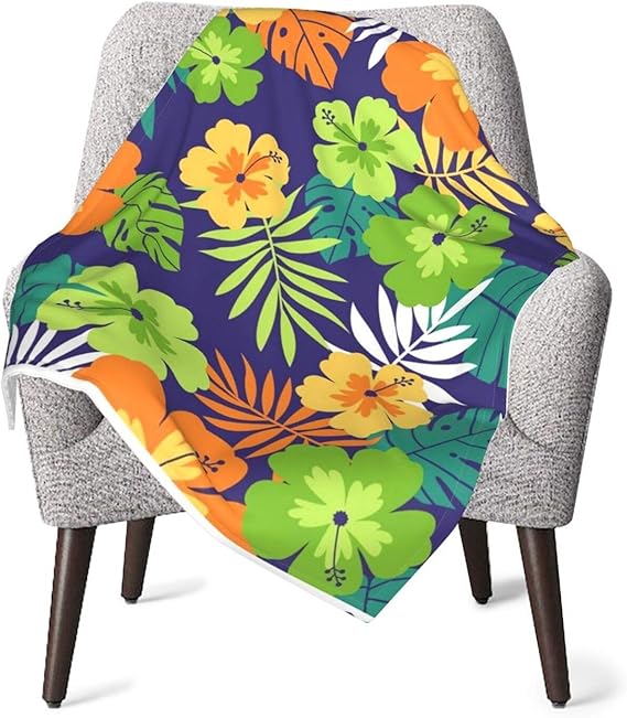 IUBBKI - Mantas de recepción para guardería, flor de hibisco y hoja de