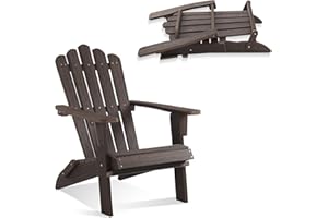 ACUEL Folding Adirondack Chair, HDPE Adirondack Chairs, All-Weather Resistant Lawn Chairs,Patio Firepit Chairs for Garden- 15min Assembly 350 Lbs