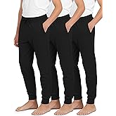 Real Essentials 3 Pack: Boys’ Ultra-Soft Jogger Pajama Pants - Kids Lounge Pjs Sleepwear (Size 4-18)